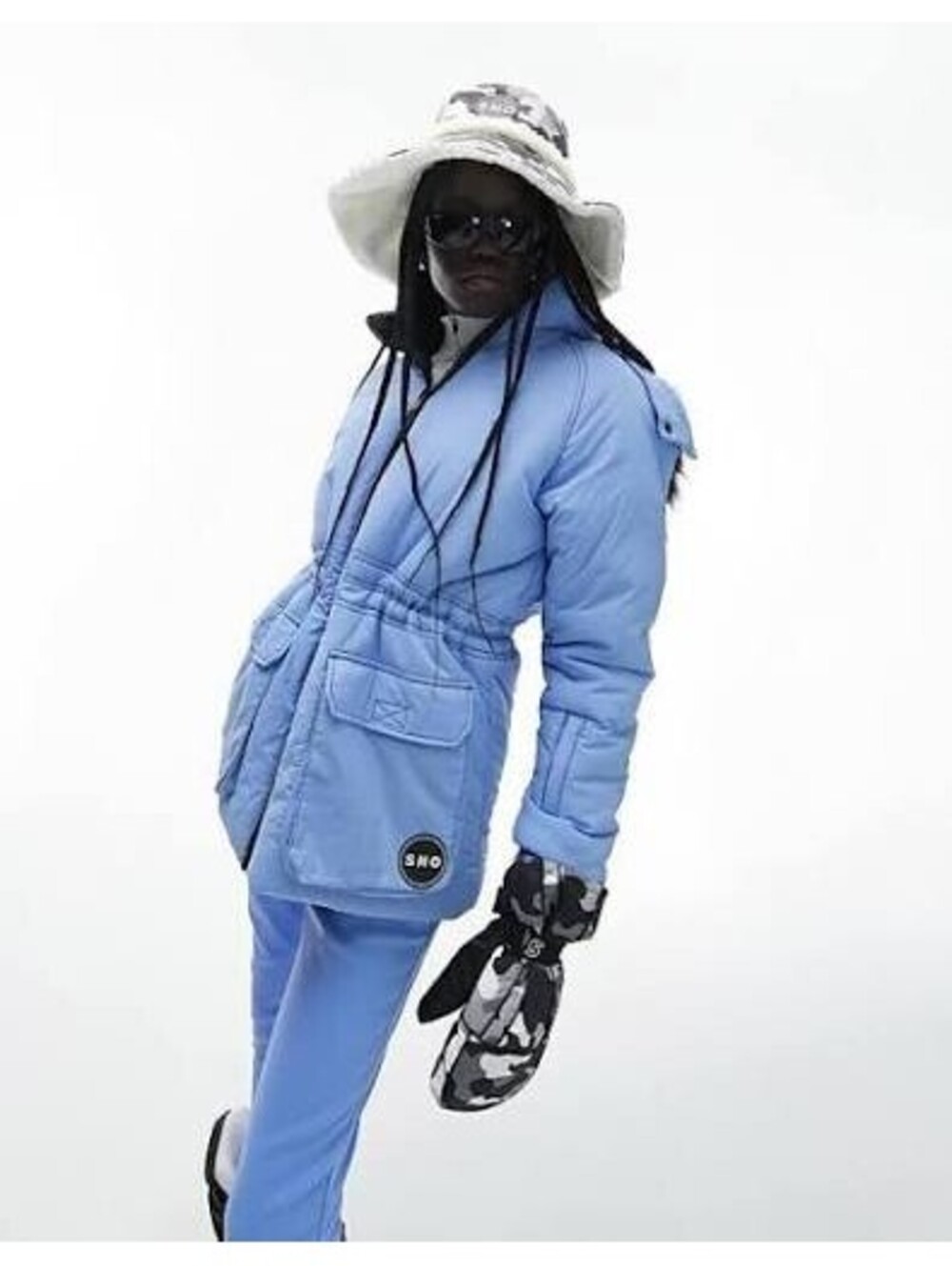 Topshop Sno Ski Parka Coat Blue Size 6